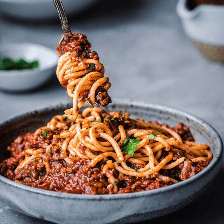 Whole Grain Pasta with Lentil Bolognese Recipe