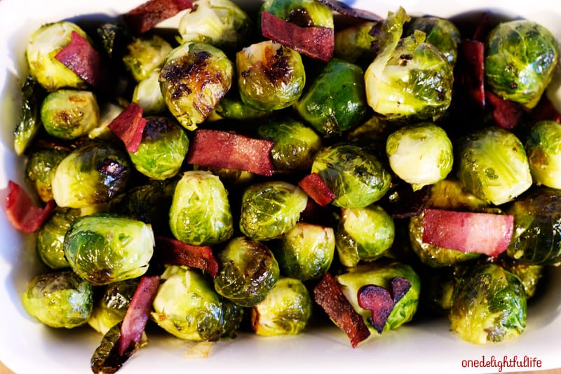 Roasted Brussels Sprouts with Turkey Bacon Recipe