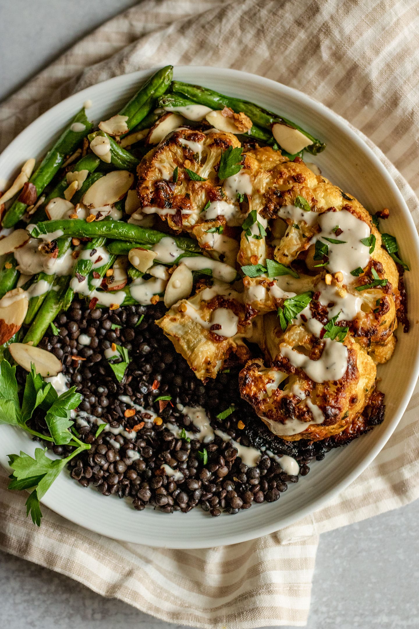 Cauliflower Steak with Lentils Recipe