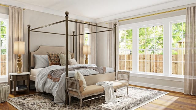 Create a spatial atmosphere in your master bedroom