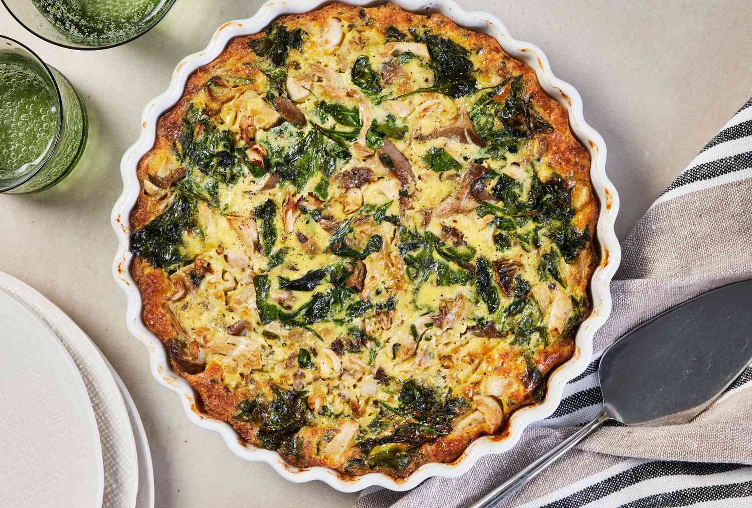 Mushroom and Spinach Quiche Recipe