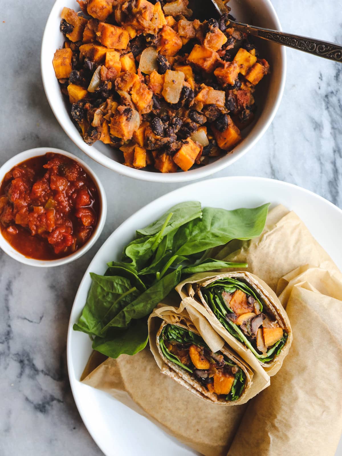 Sweet Potato and Black Bean Breakfast Burritos