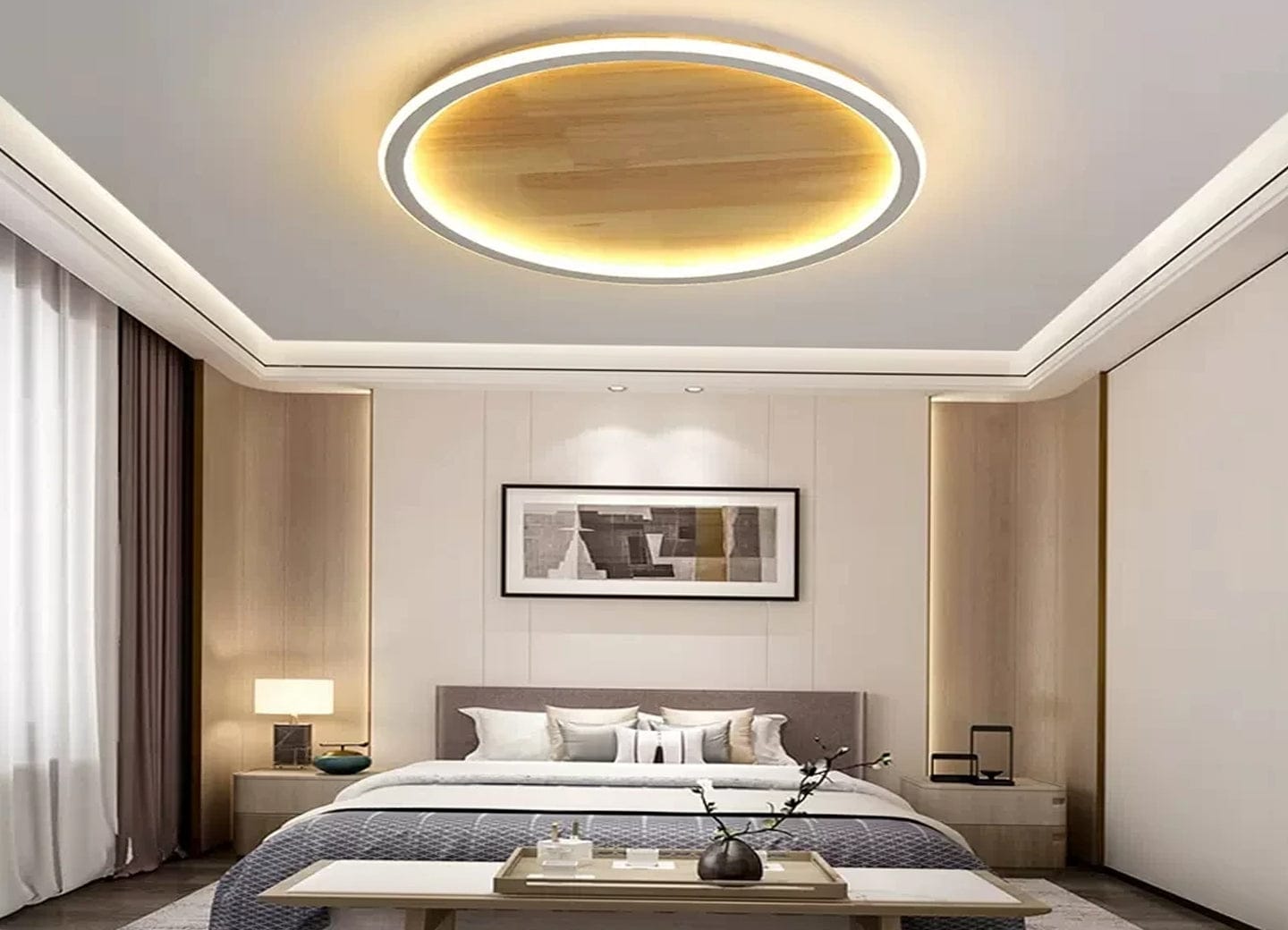 Bedroom lighting with wall wash fixtures