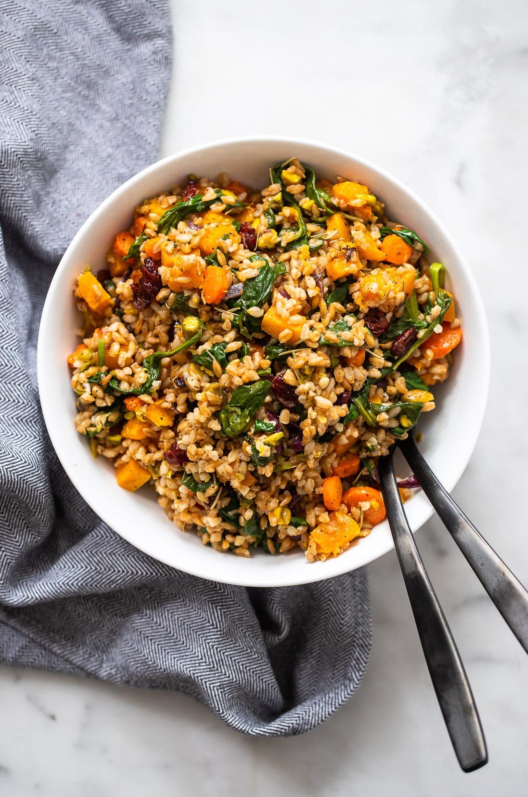 Farro with Roasted Mediterranean Vegetables Recipe