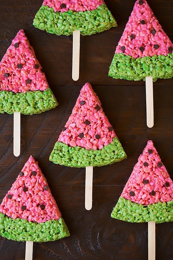 Watermelon Rice Krispie Treats Recipe