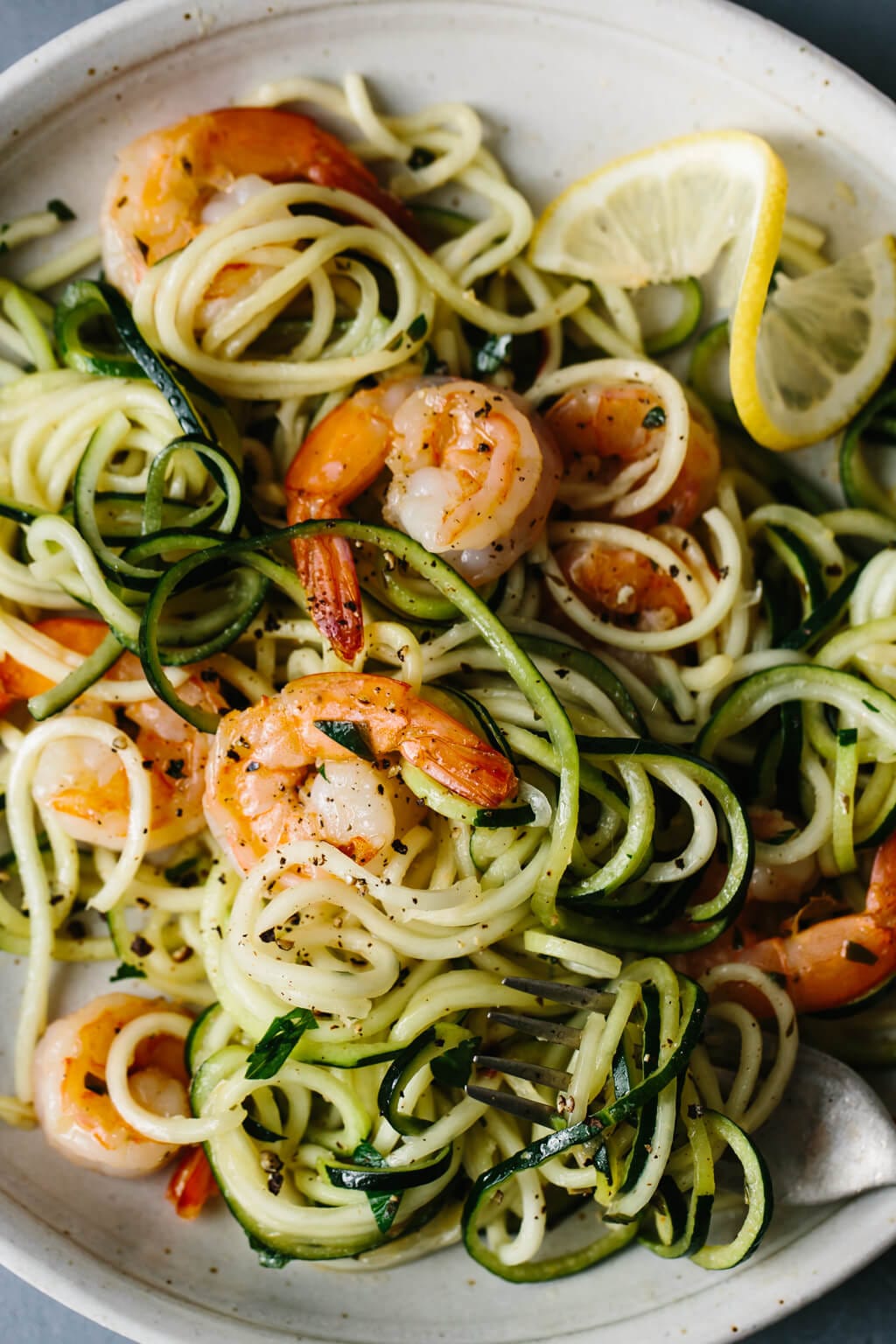 Lemon Garlic Shrimp with Zoodles Recipe