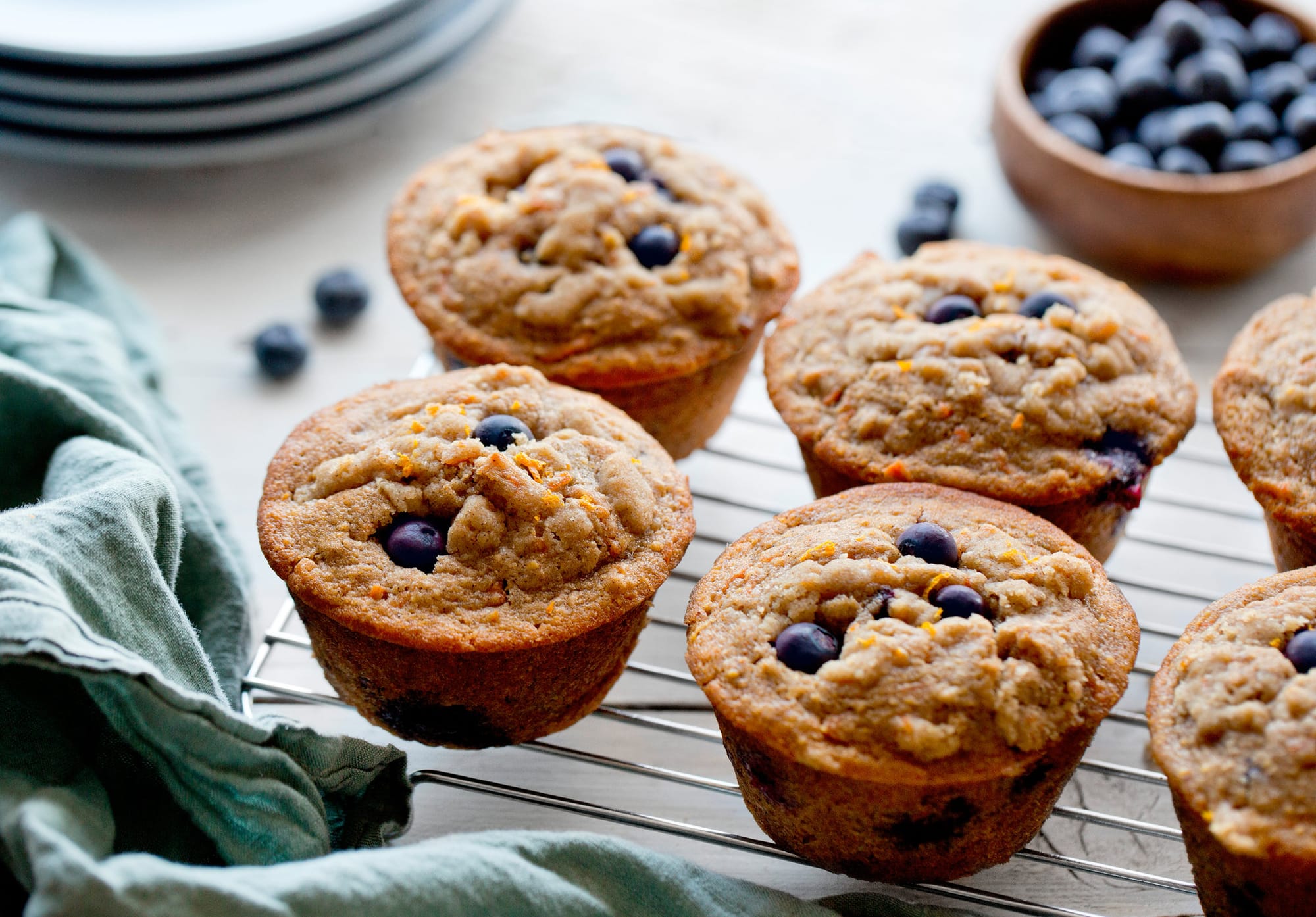 Whole Grain Blueberry Muffins