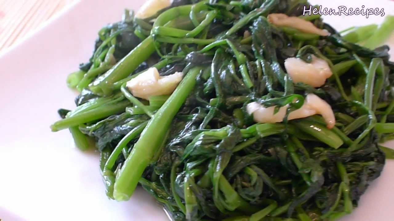 Water Spinach with Garlic (Rau Muong Xao Toi) Recipe