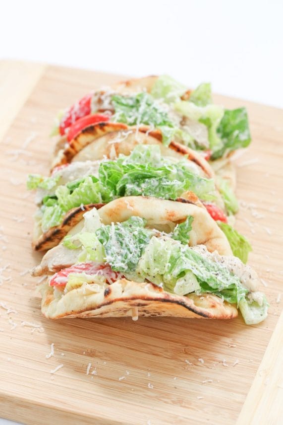 Chicken Caesar Salad Pita Pockets Recipe