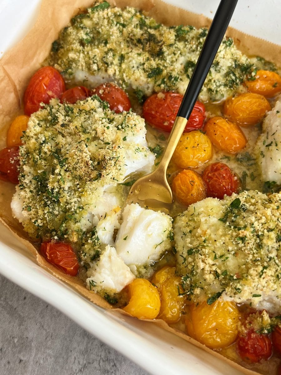 Baked Cod with Herb Crust Recipe