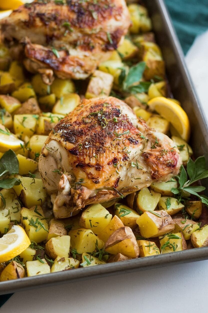 Lemon Roasted Chicken and Potatoes
