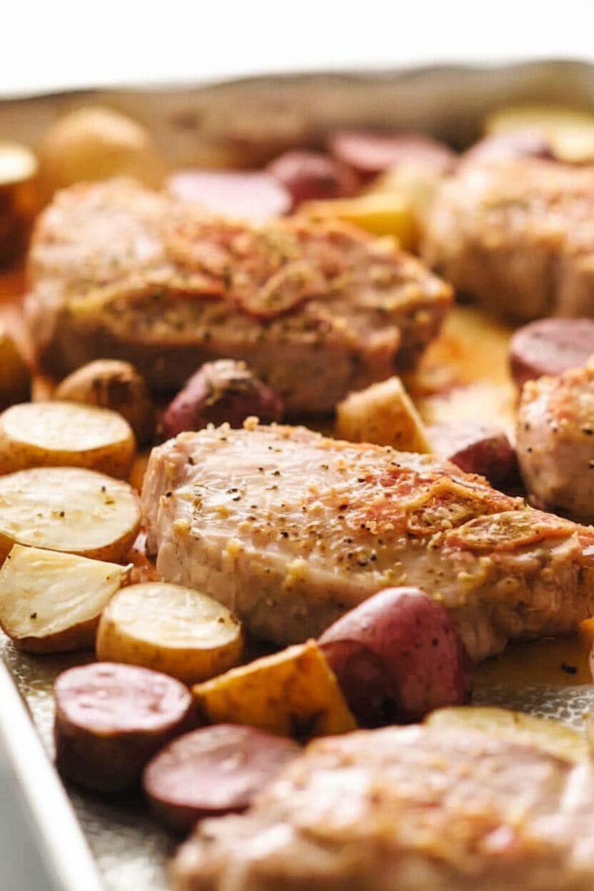 Oven Baked Pork Chops with Potatoes