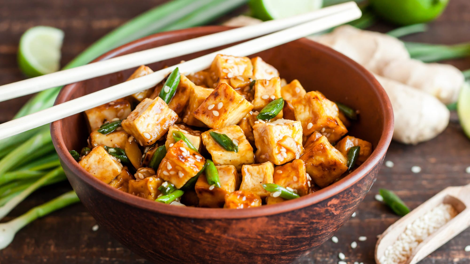 Honey Garlic Tofu and Green Beans Recipe
