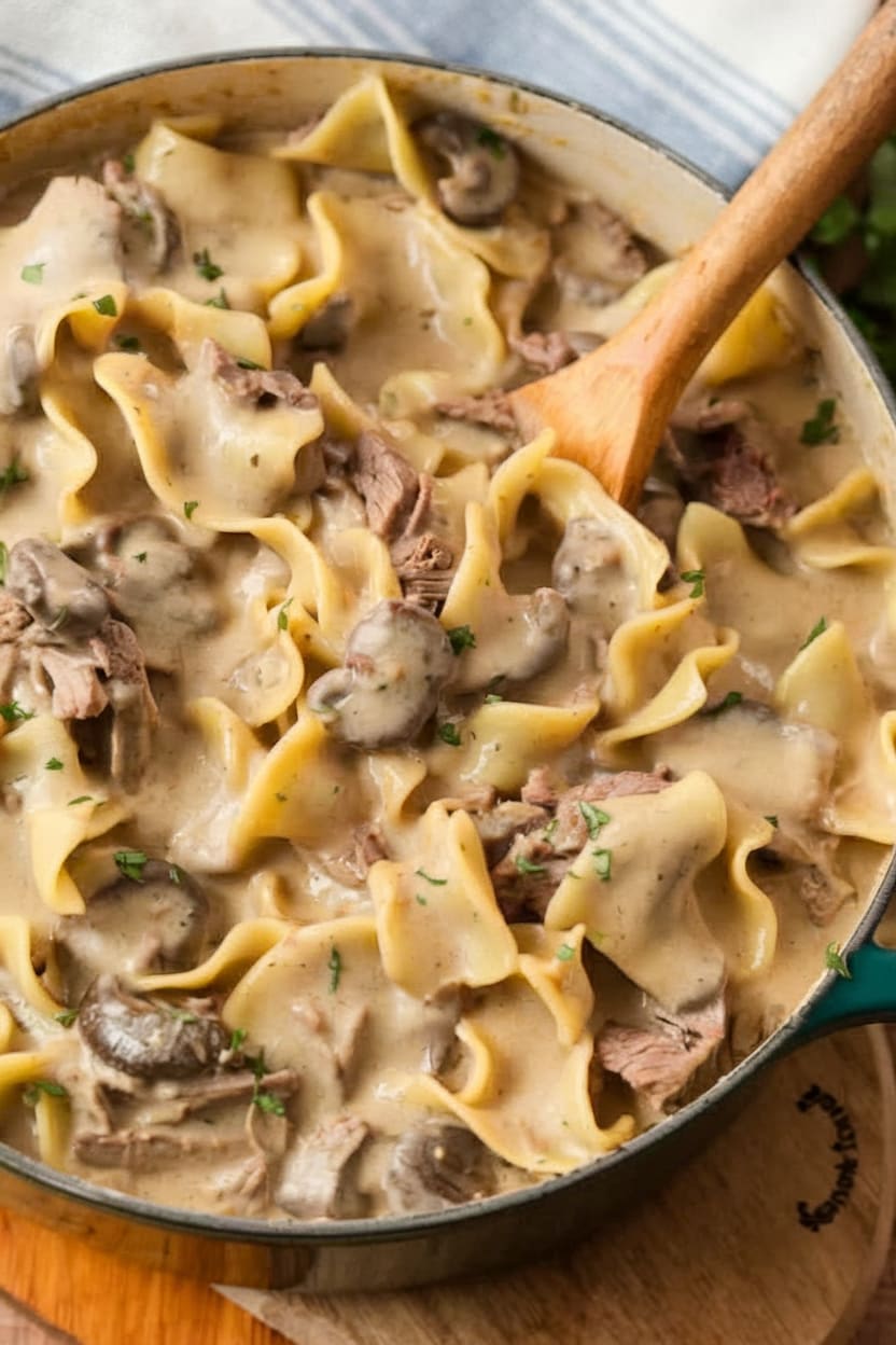 Slow Cooker Beef Stroganoff