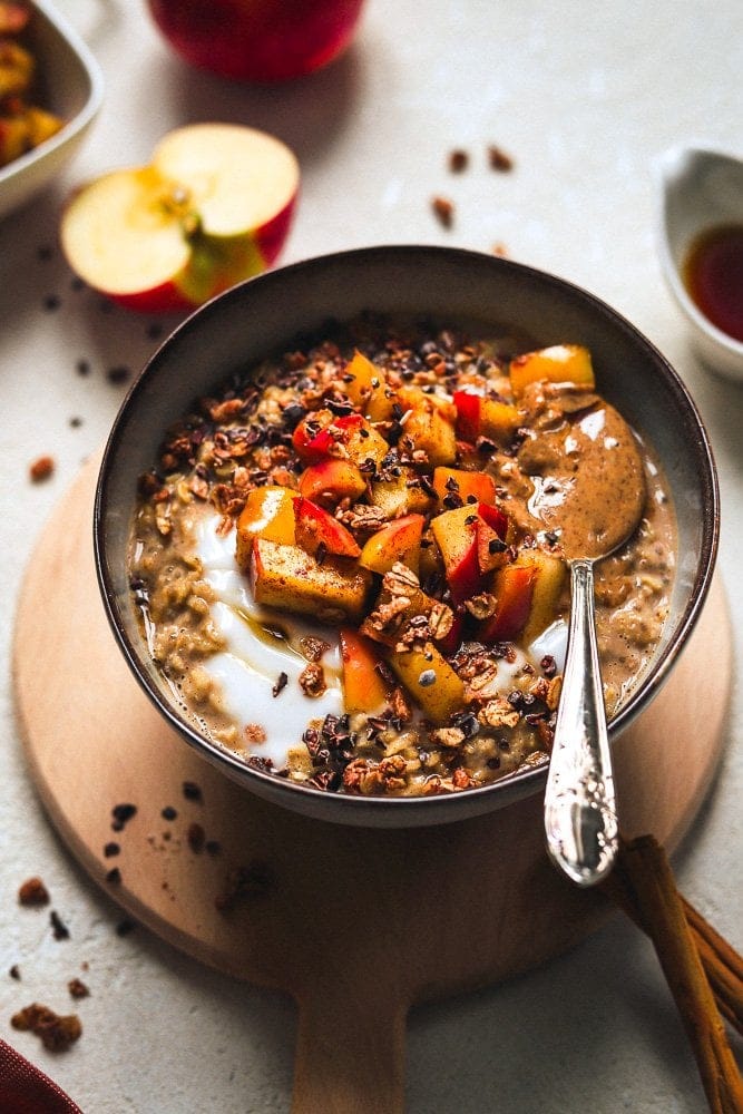 Apple and Almond Butter Oatmeal