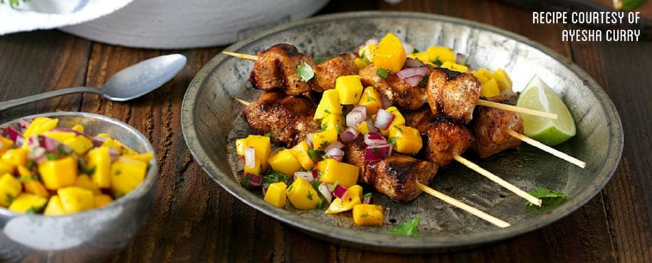 Jerk Chicken Skewers with Mango Salsa Recipe