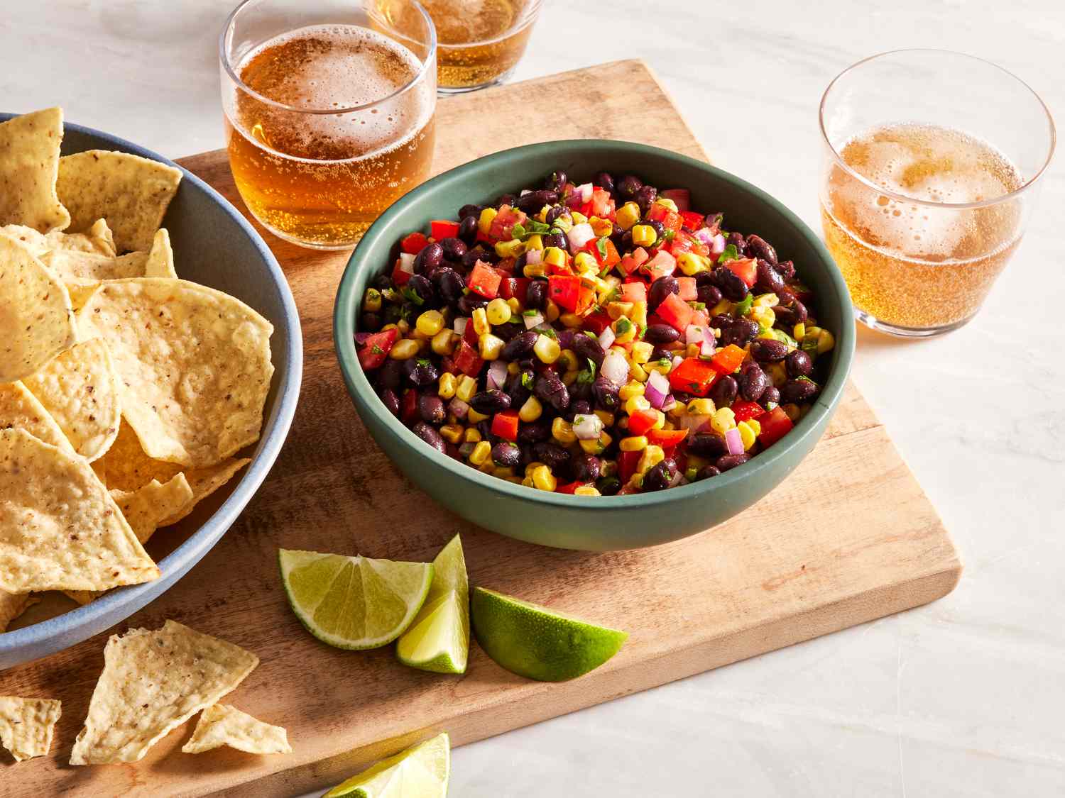 Black Bean and Corn Salsa with Tortilla Chips Recipe