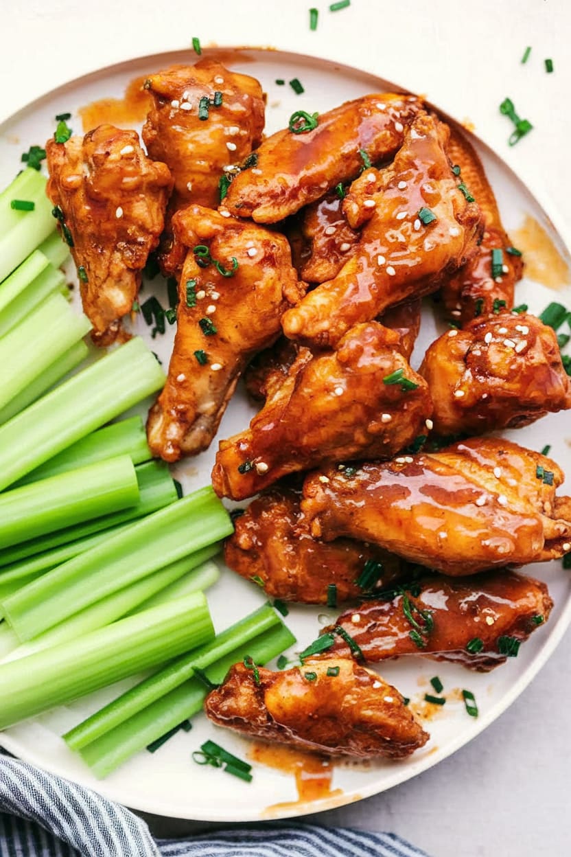 Oven Baked Sticky Honey Garlic Chicken Wings