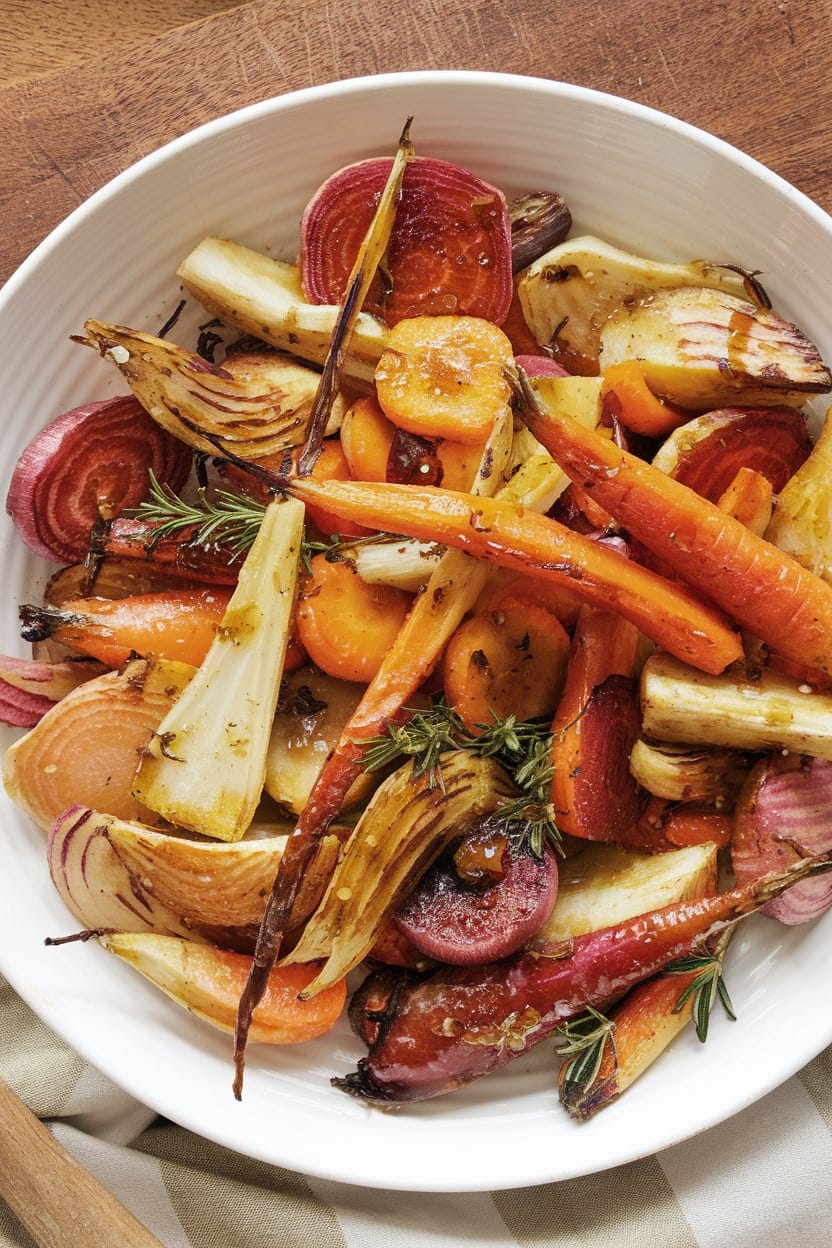 Maple Glazed Roasted Root Vegetables