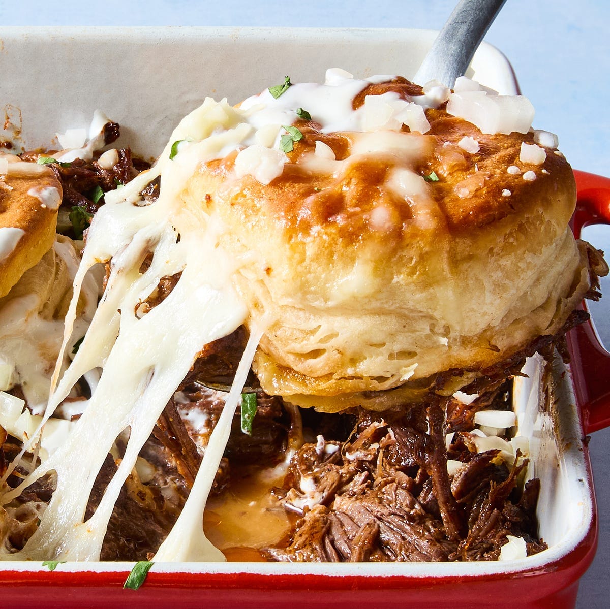 Cheesy Barbacoa Biscuit Bake Recipe