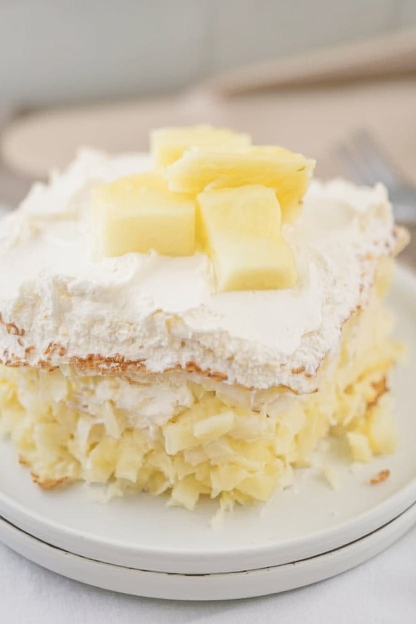 2-Ingredient Pineapple Angel Food Cake Recipe