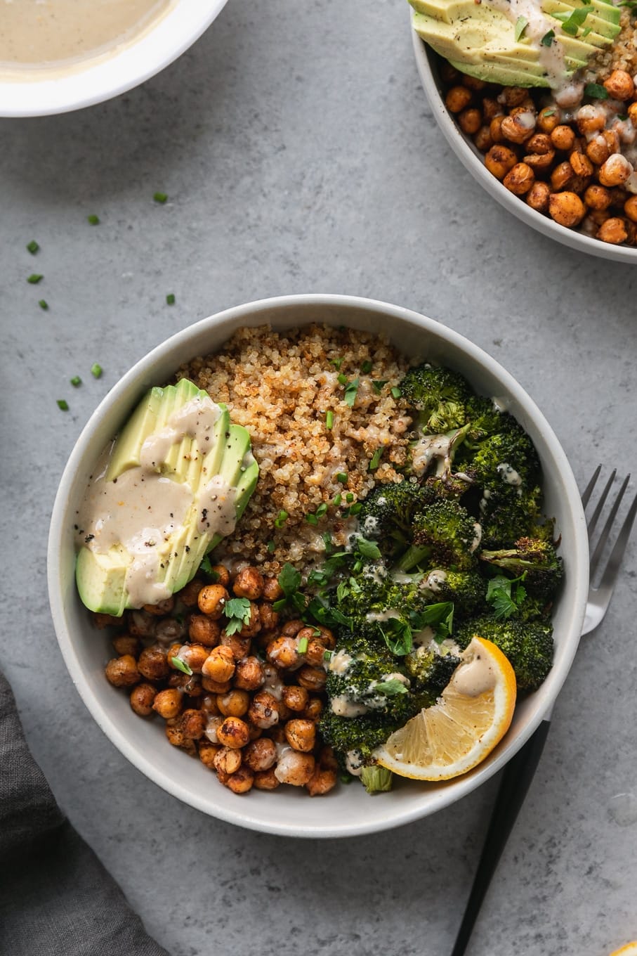 Quinoa Bowl with Roasted Broccoli and Tahini