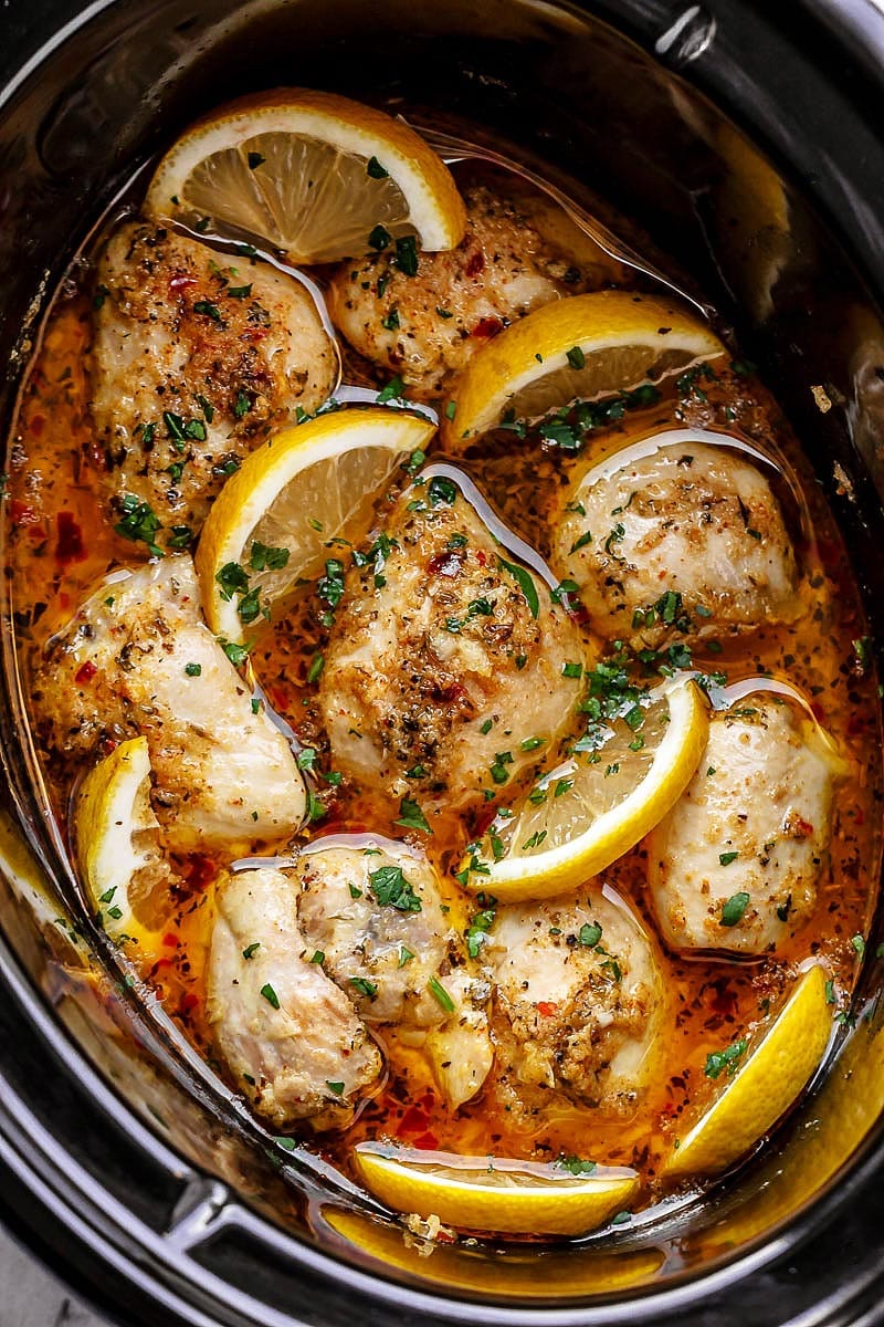 Lemon Herb Chicken Dump and Go CrockPot Recipe