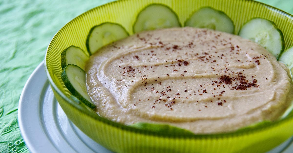 Cucumber Slices with Hummus Recipe