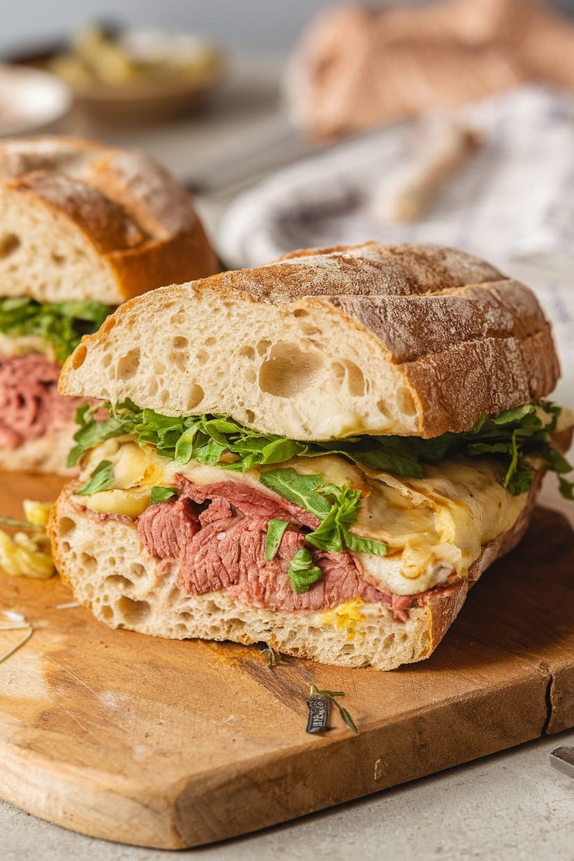 Hot Roast Beef Sandwiches with Onion Jam