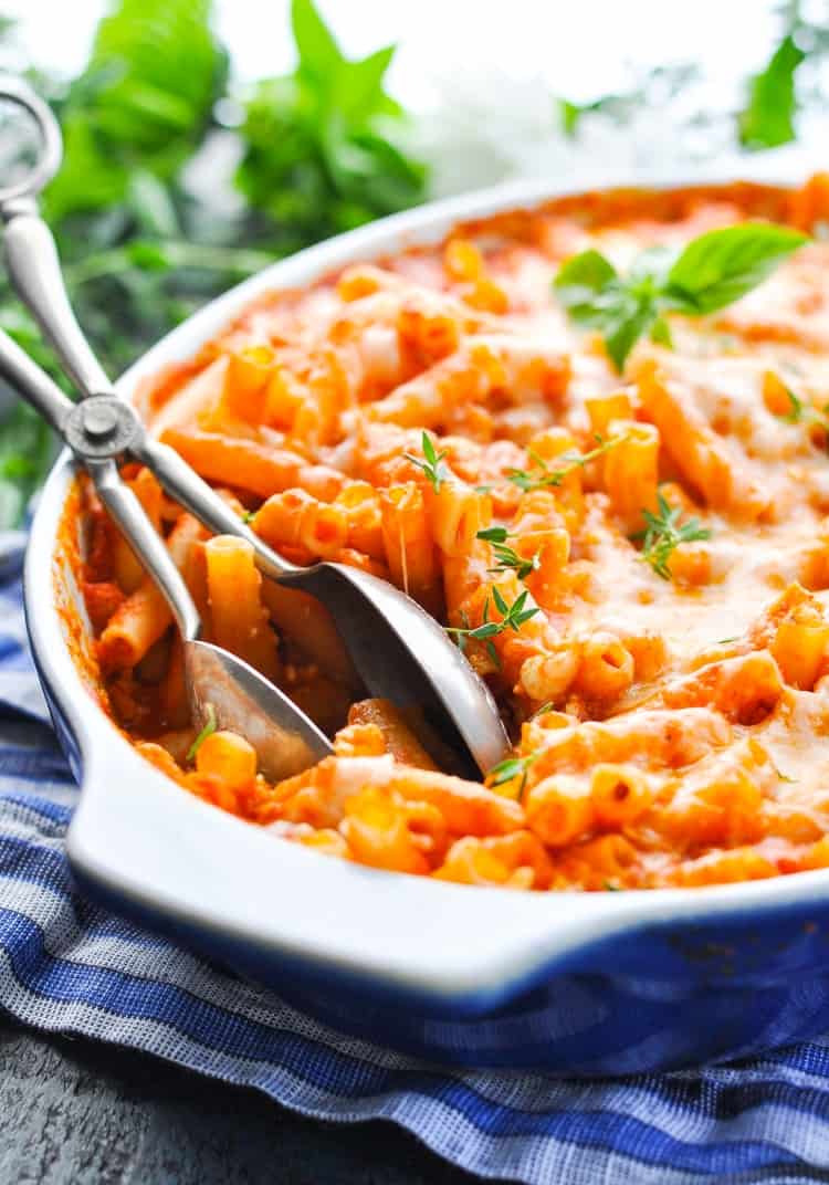 Dump-and-Bake 3-Cheese Baked Ziti Recipe