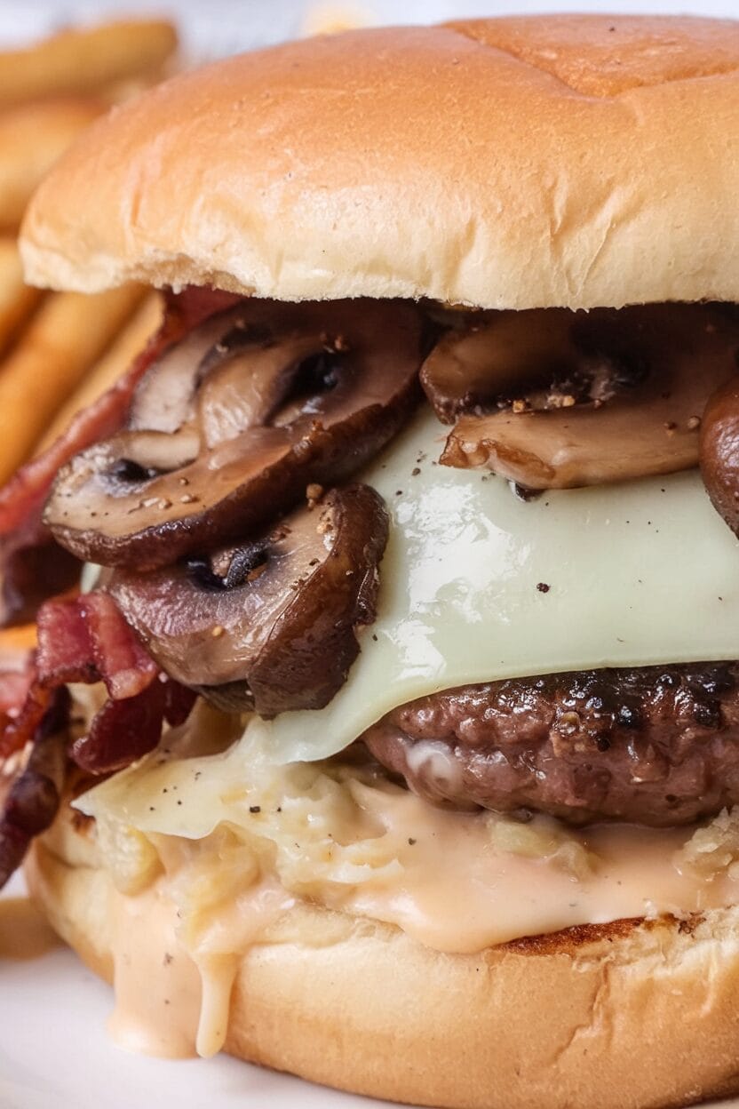 Bacon, Mushroom and Swiss Burger