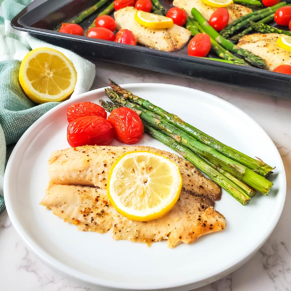 One-Pan Lemon Pepper Tilapia with Roasted Asparagus Recipe