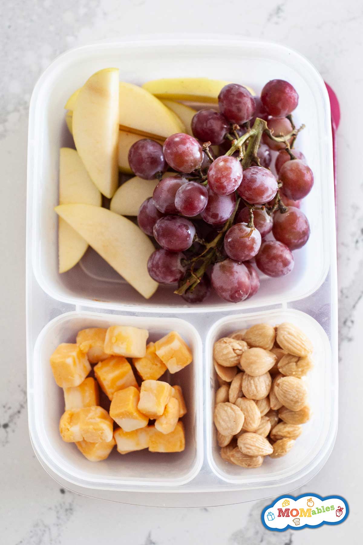 Bento Box with Cheese, Crackers and Grapes Recipe