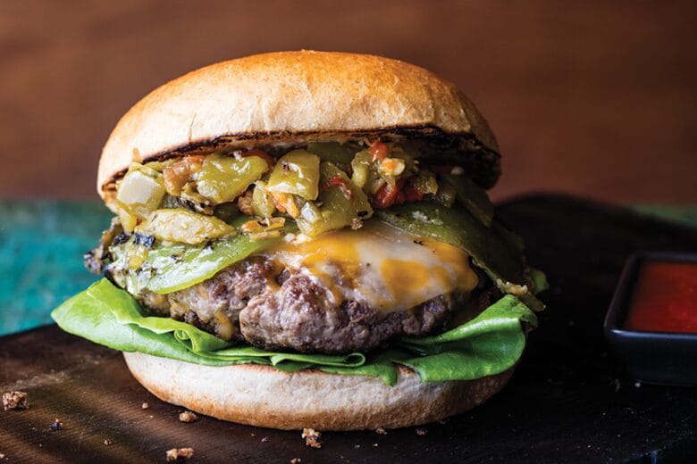 Roswell, NM's Green Chile Cheeseburger Recipe