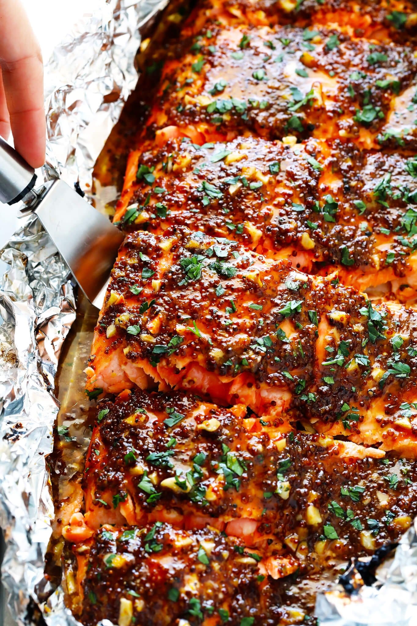 Baked Salmon with Honey-Mustard Glaze