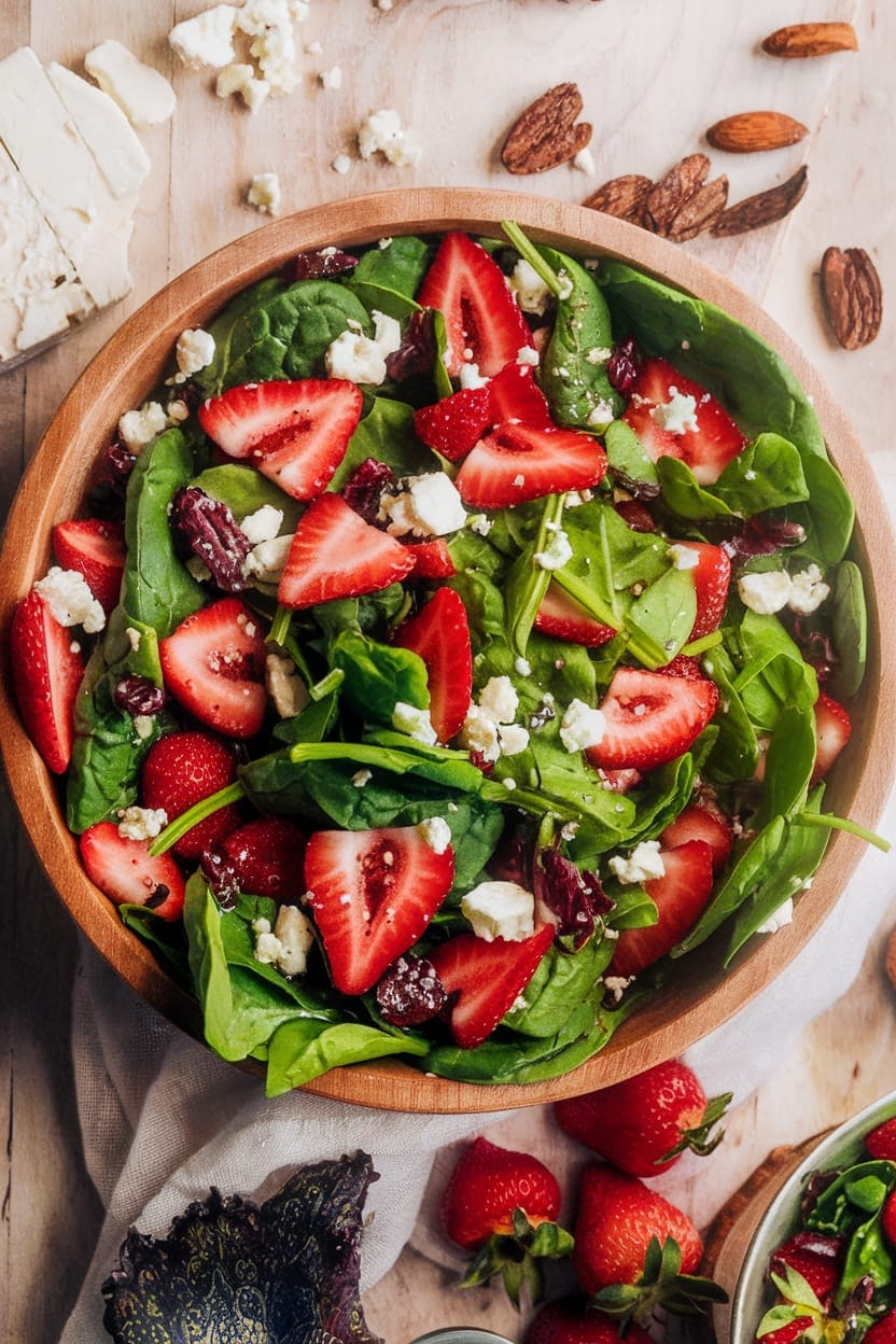 Spinach Strawberry Salad with Balsamic Poppy Seed Dressing