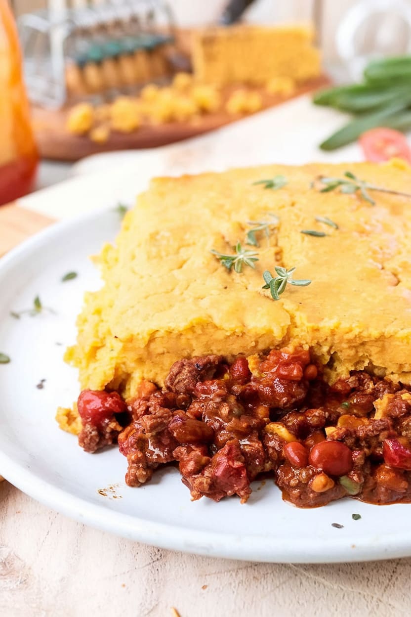 Cornbread Chili Skillet Pie