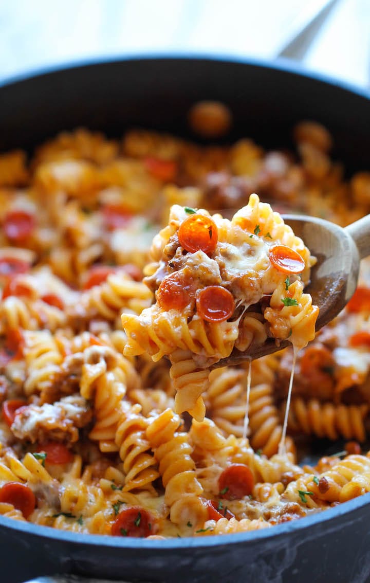 One-Pan Pizza Pasta Bake Recipe