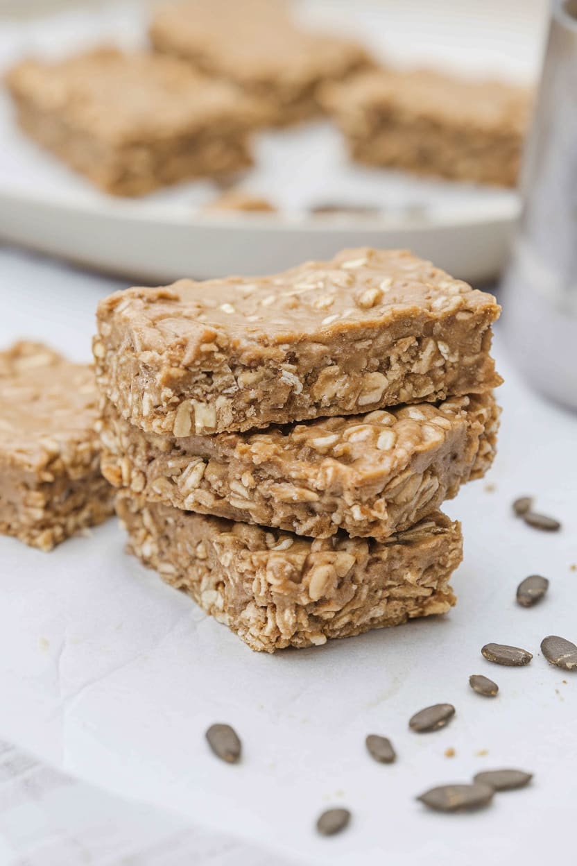 3-Ingredient No-Bake Peanut Butter Oat Squares