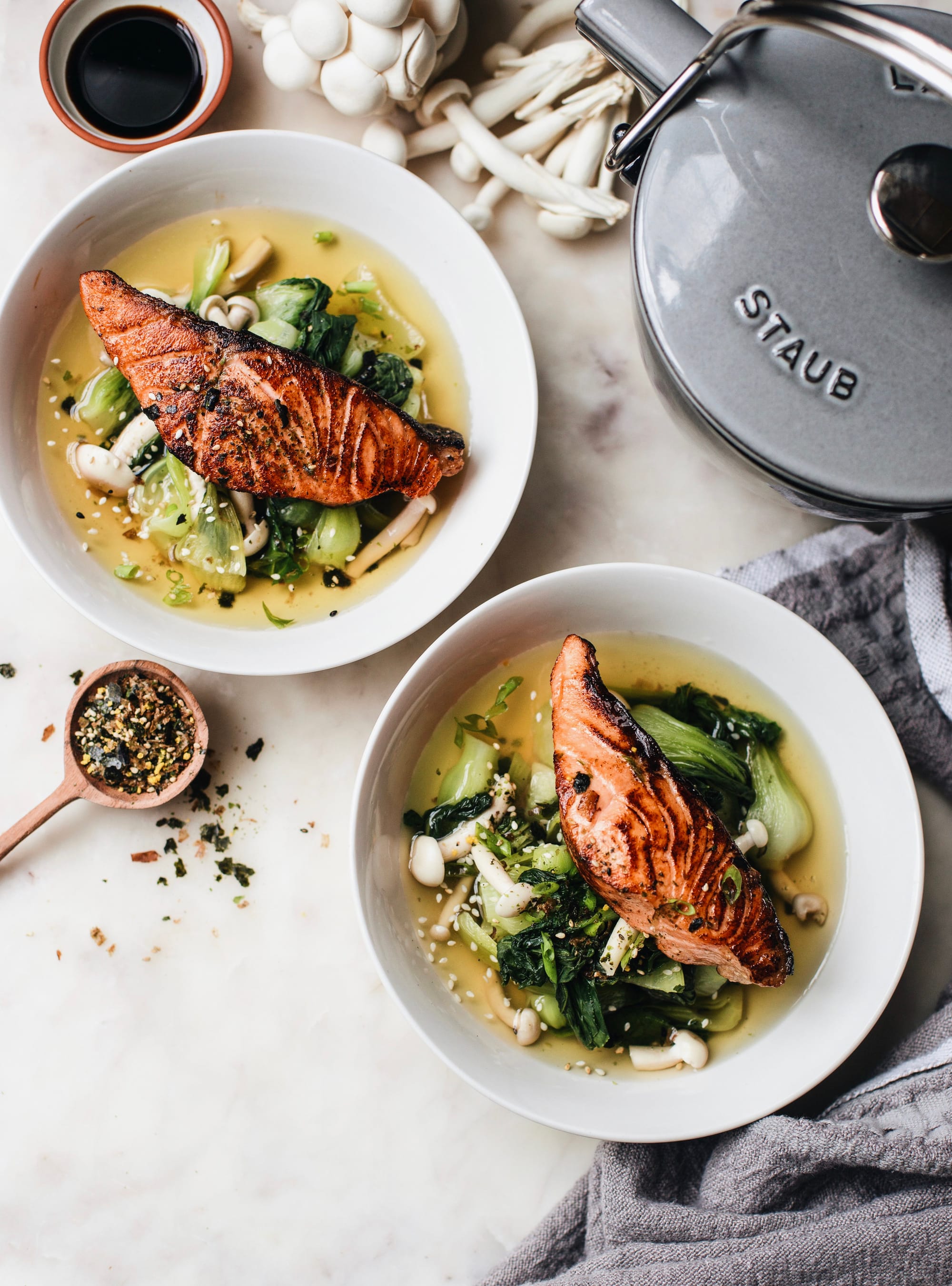 Seared Mackerel with Green Tea Broth Recipe
