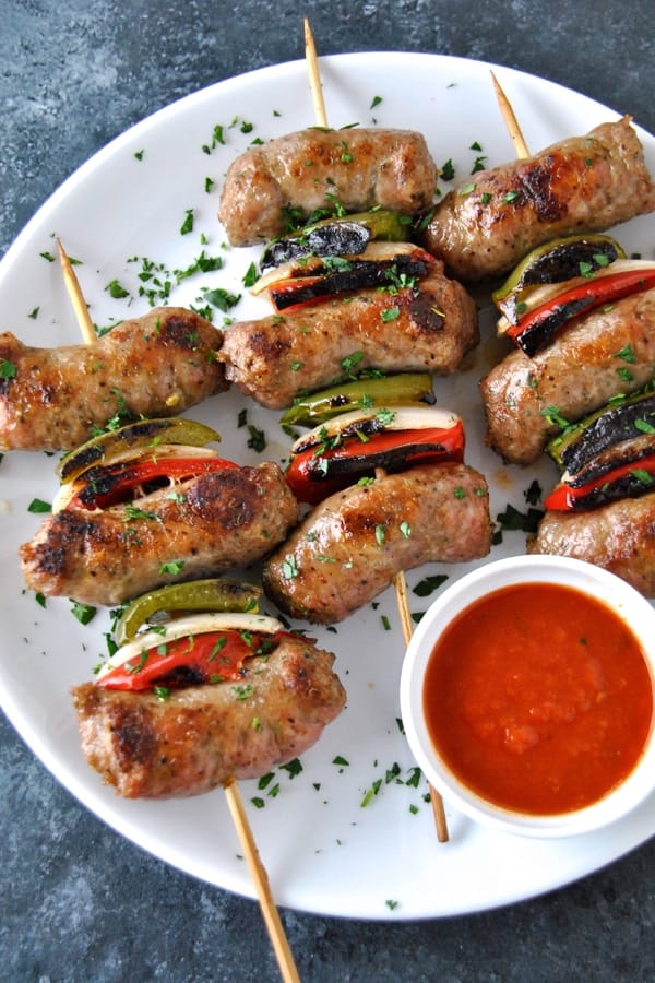Sausage and Pepper Skewers Recipe