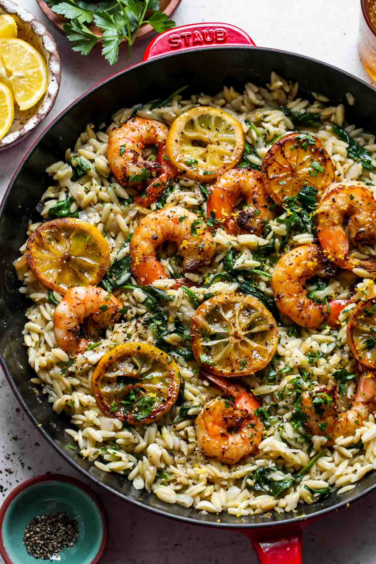 One-Pan Lemon Garlic Shrimp and Orzo Recipe