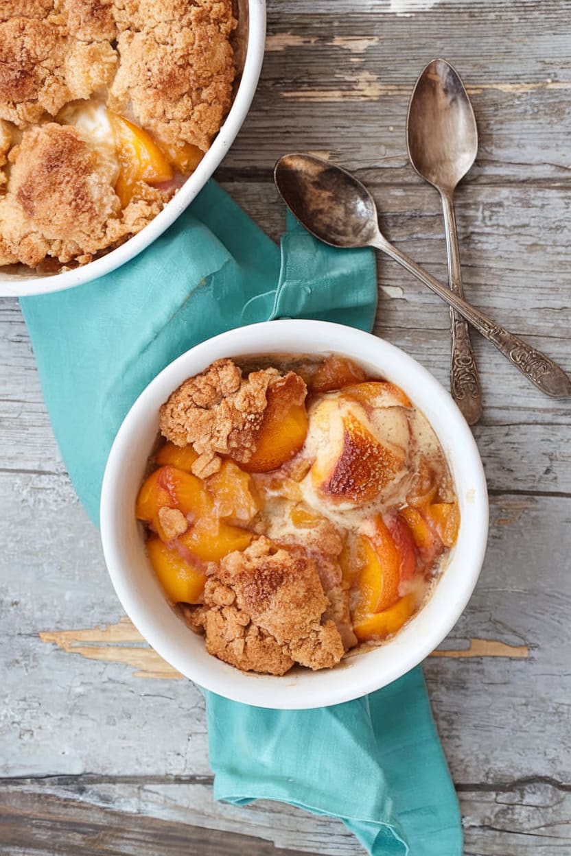4 Ingredient Peach Cobbler (gluten-free!)