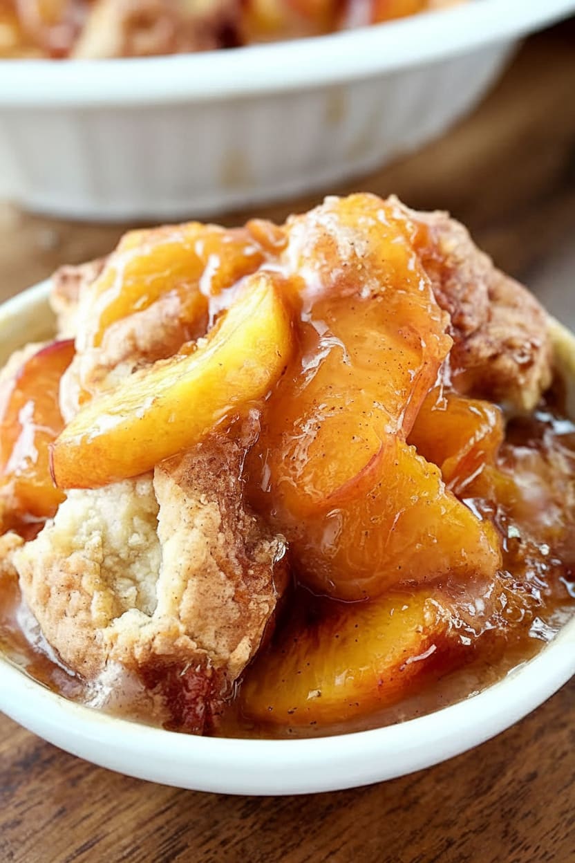 4 Ingredient Peach Cobbler (gluten-free!)