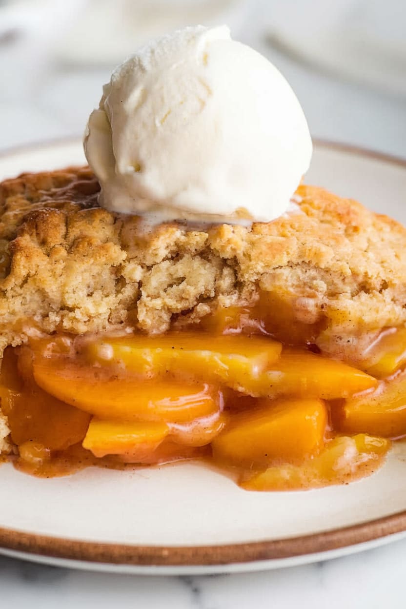 4 Ingredient Peach Cobbler (gluten-free!)