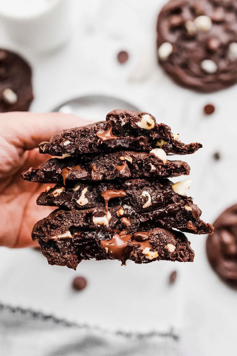 Crumbl Triple Chocolate Chip Cookies