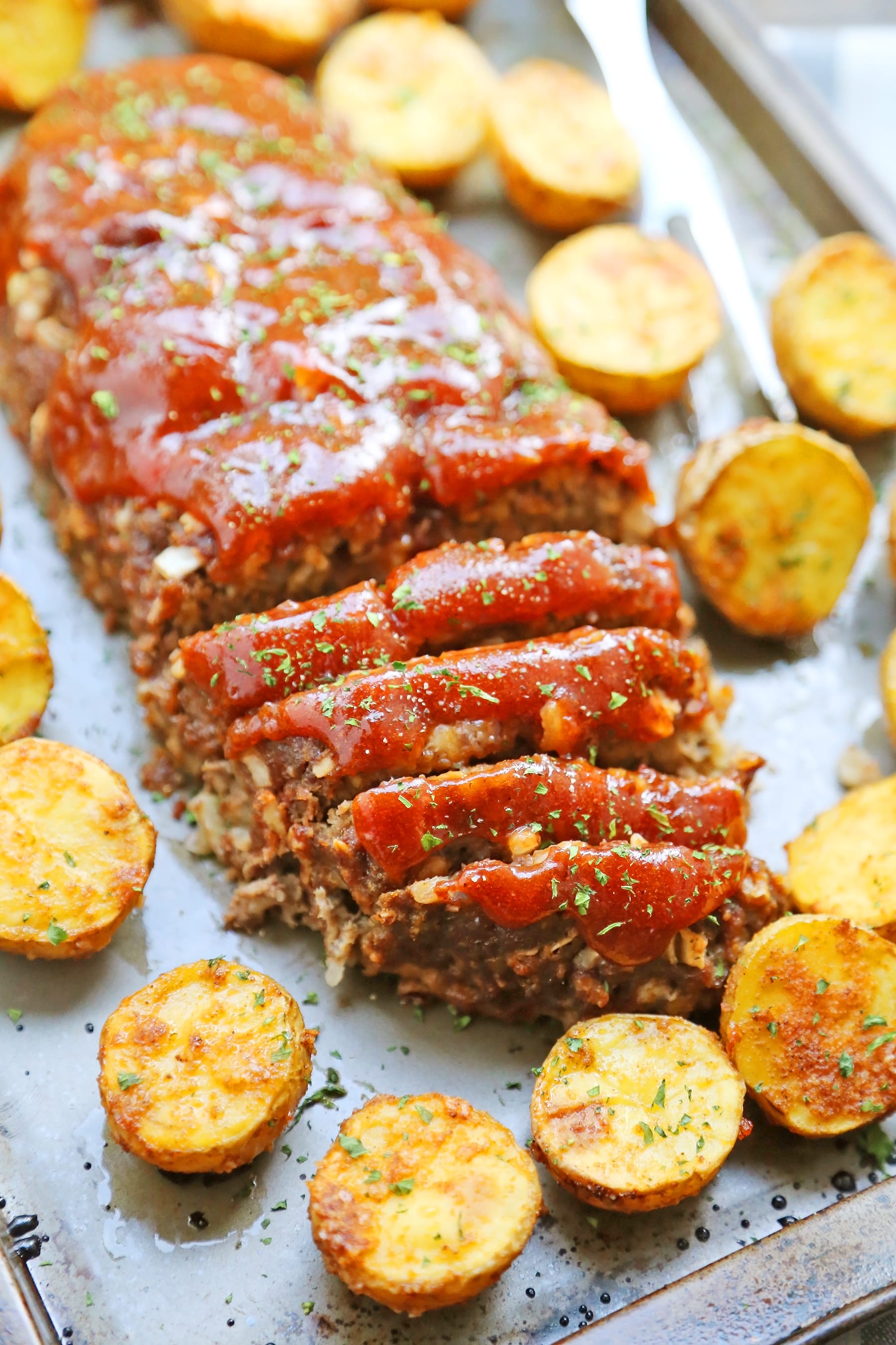 One-Pan Turkey Meatloaf and Roasted Potatoes Recipe