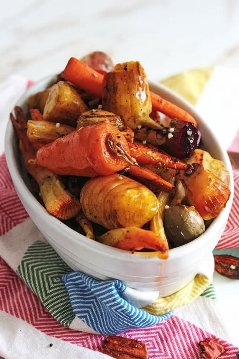 Maple Glazed Roasted Root Vegetables
