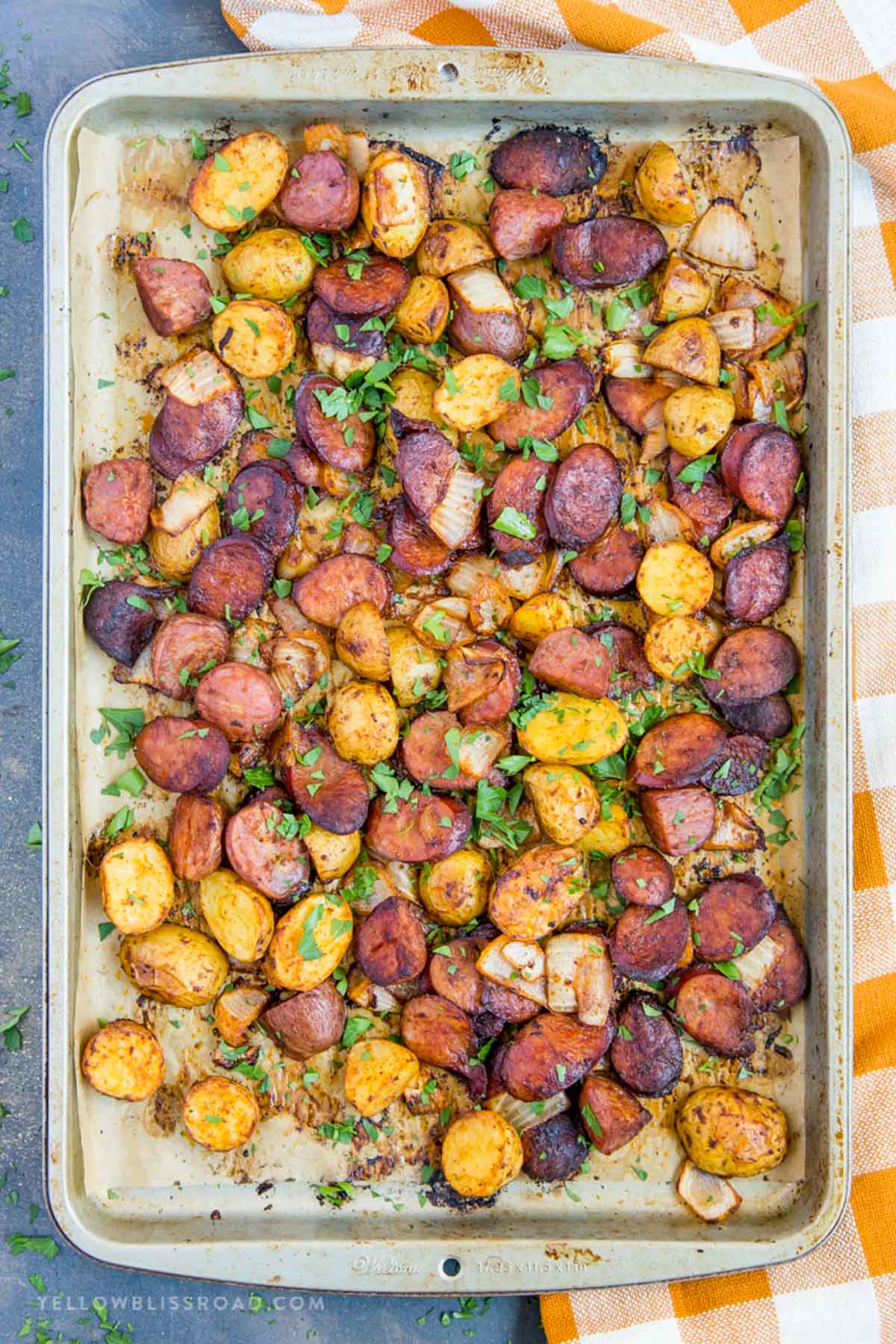 One-Pan Lemon Roasted Potatoes and Sausage Recipe