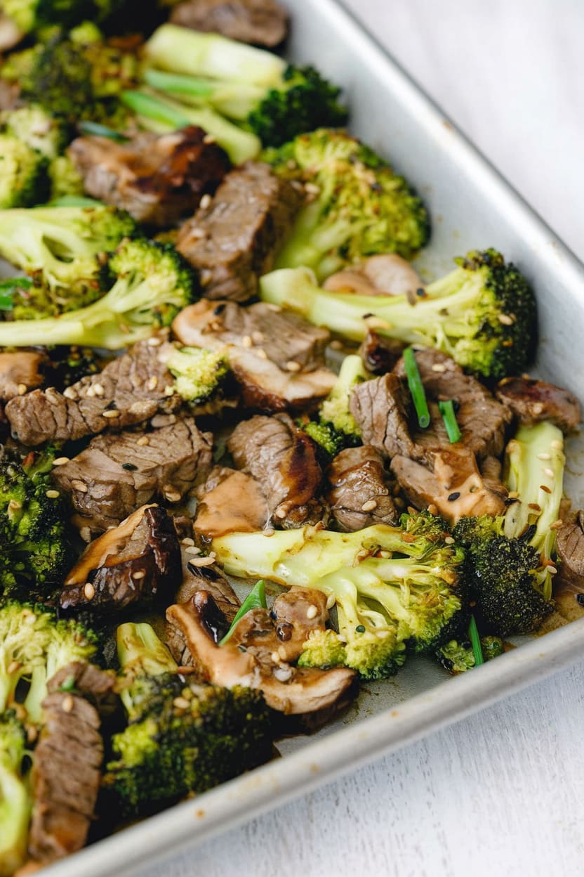 15 Minute Sheet Pan Beef and Broccoli
